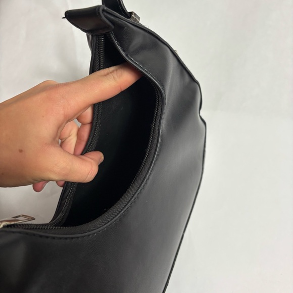 Black Leather Mini Shoulder Bag - Picture 6 of 6